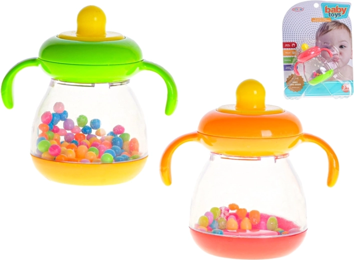 Grzechotka w kształcie buteleczki 8 cm, od 3 miesięcy+, 3 kolory