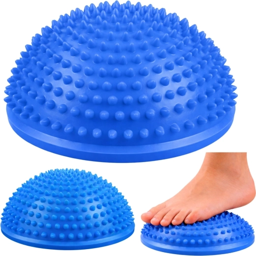 Sensoryczna półkula balansująca do masażu stóp, niebieska 16 cm