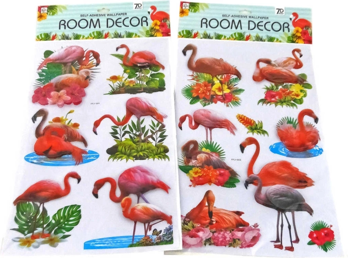 Naklejki ścienne 3D flamingi - 1 zestaw