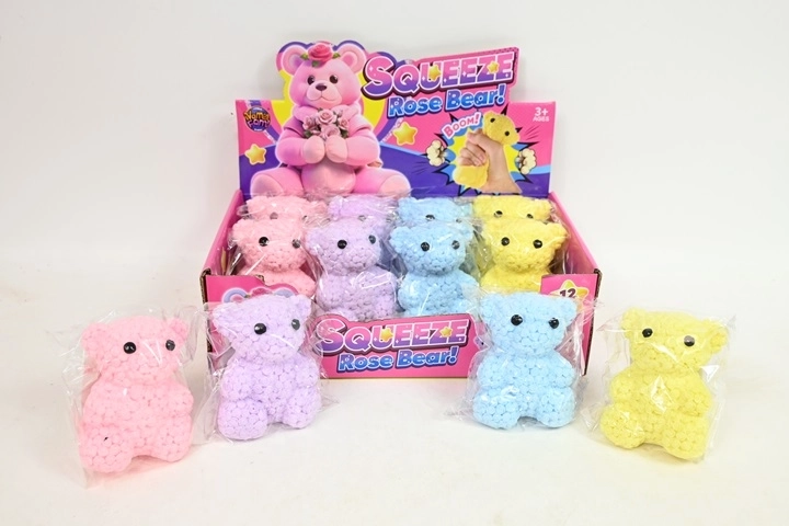Antystresowy miś do ściskania (squishy) w ekspozytorze sprzedażowym 12 szt.