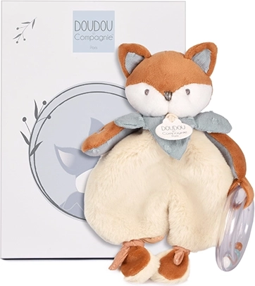 Doudou zestaw prezentowy – pluszowy lisek Timo z grzechotką 18 cm