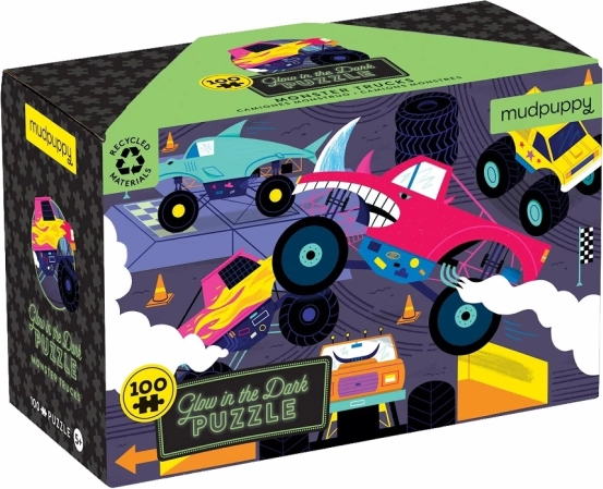 Puzzle Świecące Monster Trucks od Mudpuppy - 100 elementów
