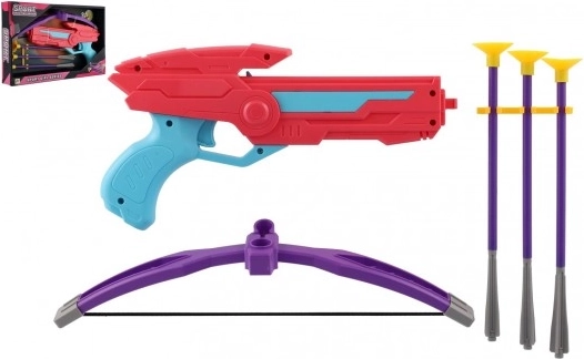 Kolorowa plastikowa kusza z przyssawkami strzałami