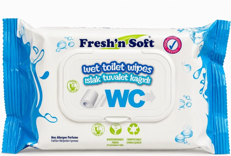 Fresh 'n soft nawilżany papier toaletowy vegan 60 szt.