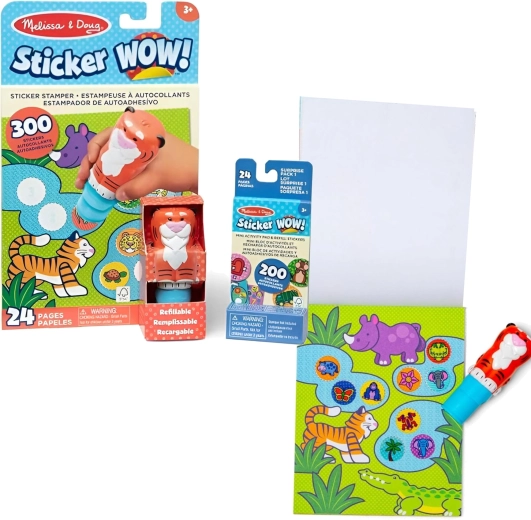 Melissa & Doug Sticker WOW! tygr – stempel z naklejkami i książeczka z zadaniami