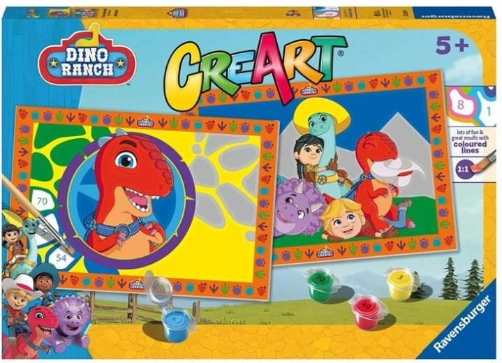 Ravensburger CreArt Junior Dino Ranch – malowanie po numerach dla dzieci