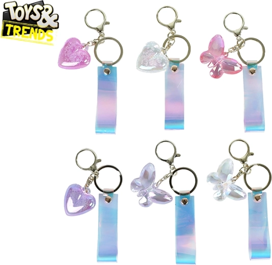 brelok do kluczy TOYS&TRENDS – serce lub motylek, plastik, różne kolory