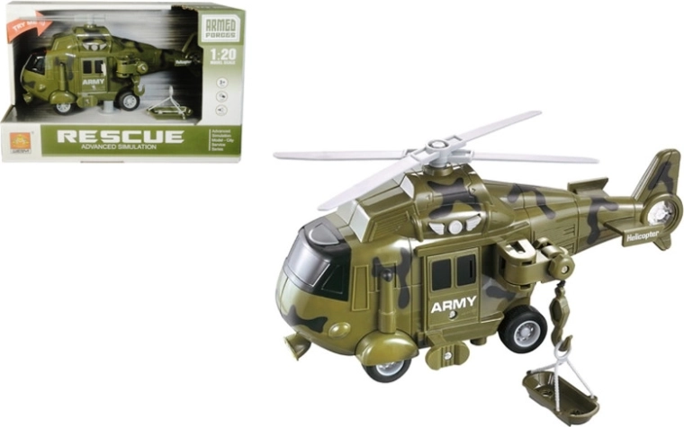 Wojskowy helikopter ze światłem i dźwiękiem