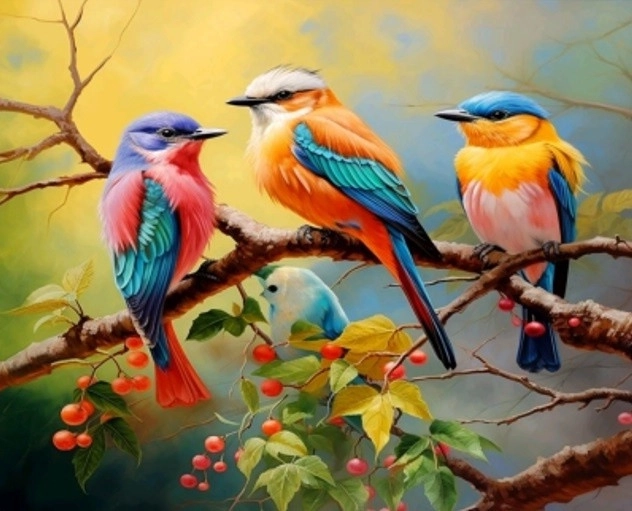 Mozaika diamentowa - Ptaki