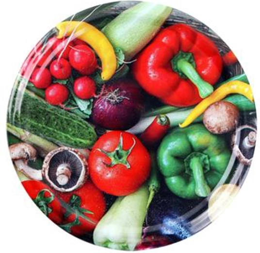 Wieczka do słoików do wekowania z motywem warzyw 82 mm, 10 szt.