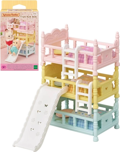 Sylvanian Families trzypiętrowe łóżko ze zjeżdżalnią - 3 szt.