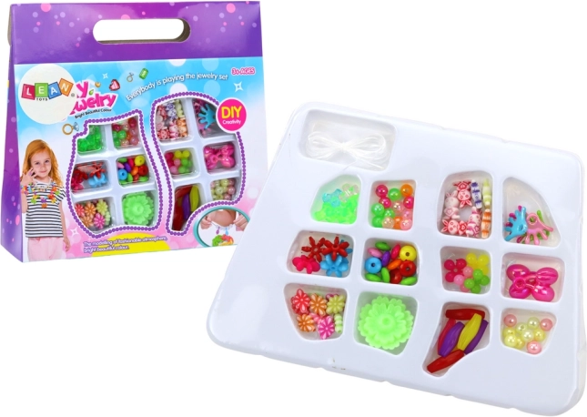 Kreatywny zestaw kolorowych koralików do wyrobu biżuterii