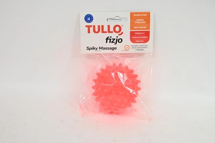 TulloFizjo rehabilitacyjna piłka do masażu z wypustkami 9 cm, czerwona