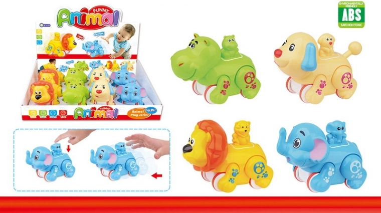 Jeżdżące zwierzątko 11,5 cm – hipopotam, pies, lew, słoń