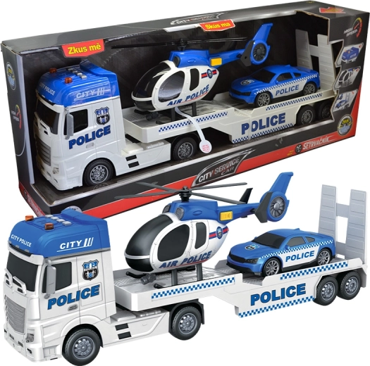 City Service Car policyjna ciężarówka z helikopterem i samochodem w skali 1:12