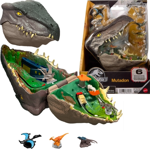 Kompaktowy zestaw do zabawy Jurassic World Mikroprzygody Mutadon z 6 mikrofigurkami