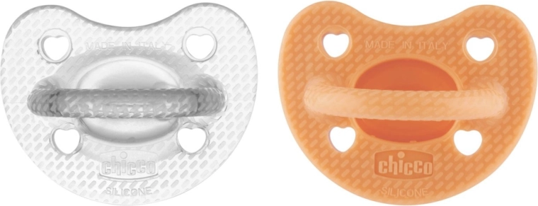 Smoczek Chicco Physio Luxe pomarańczowo-szary 6–16 m, 2 szt.