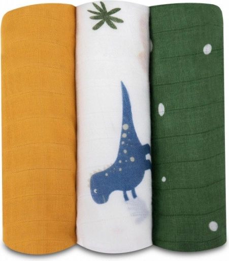 Bambusowe pieluszki LIONELO dino, 3 szt.