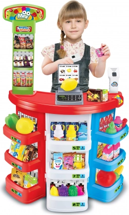 Dziecięcy supermarket z kasą i skanerem 51 × 27 × 78 cm