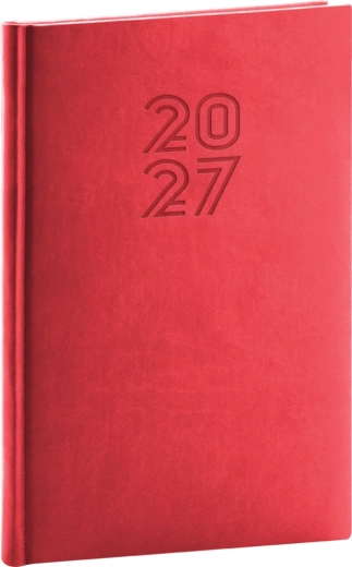 Notique Aprint tygodniowy terminarz 2027 czerwony 15 × 21 cm