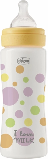 Chicco Perfect Easy butelka dla niemowląt 330 ml z szybkim silikonowym przepływem 4m+ dla dziewczynek