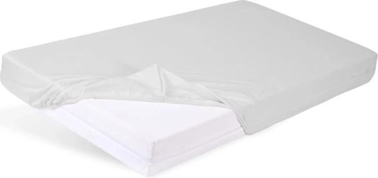 Wodoodporne bambusowe prześcieradło z gumką jasnoszare 60 × 120 cm