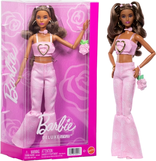 Barbie Deluxe Style różowy denim – modna lalka z akcesoriami