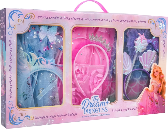 Zestaw spódniczek księżniczki i akcesoriów 3 w 1