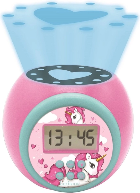 Dziecięcy budzik z Jednorożcem i projektorem