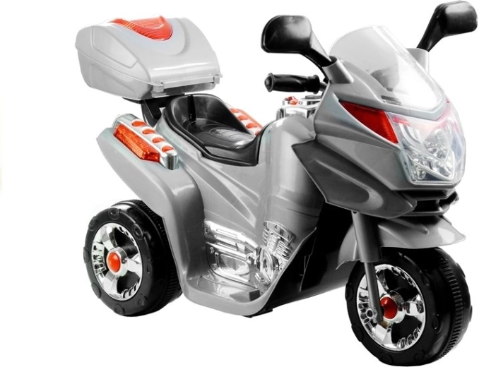 Dziecięcy elektryczny motocykl trójkołowy srebrny
