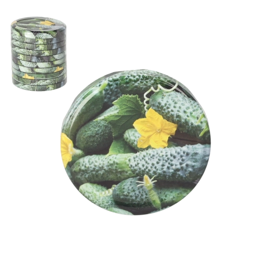 Zestaw zakrętek do słoików z motywem ogórków 82 mm – 10 szt.