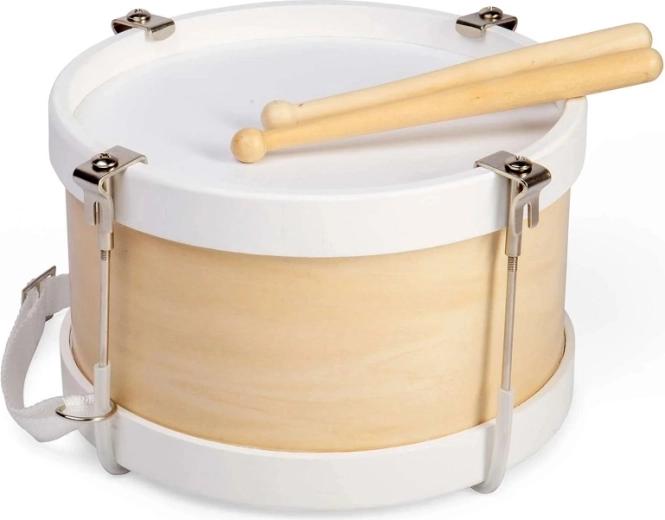 Drewniany bębenek z paskiem – naturalny