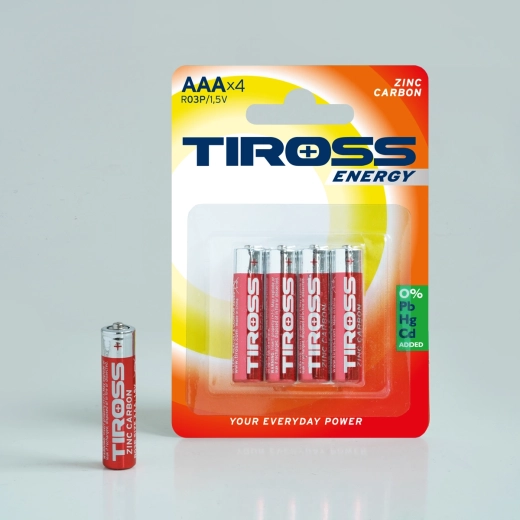 Baterie cynkowo-węglowe AAA 1,5 V – opakowanie 4 szt.