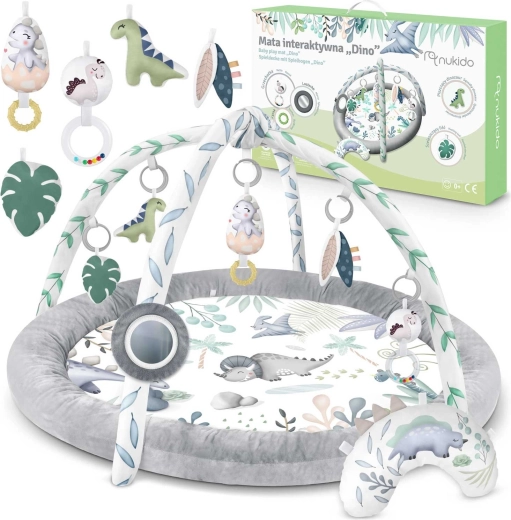 Interaktywna edukacyjna mata do zabawy Nukido Dino z odpinanymi pałąkami