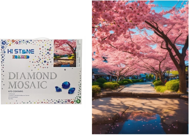 Diamentowa mozaika Kwitnąca sakura