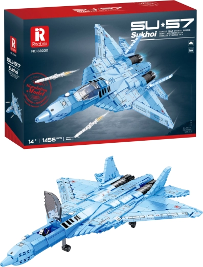 Zestaw konstrukcyjny myśliwca Su-57 w niebieskim kamuflażu (1456 elementów)
