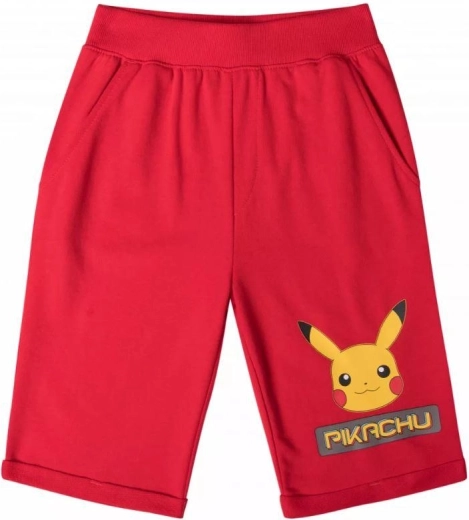 Czerwone bawełniane bermudy Pokémon