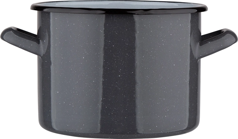 Garnek Prosty – prosty garnek emaliowany szary, nakrapiany 4,4 l 20 cm