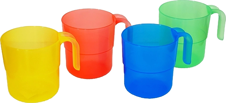 Sztaplowany plastikowy kubek 0,33 l – mix kolorów