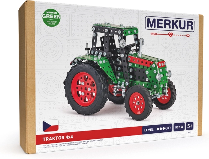 Merkur zestaw konstrukcyjny – traktor 4x4 zielony (567 elementów)