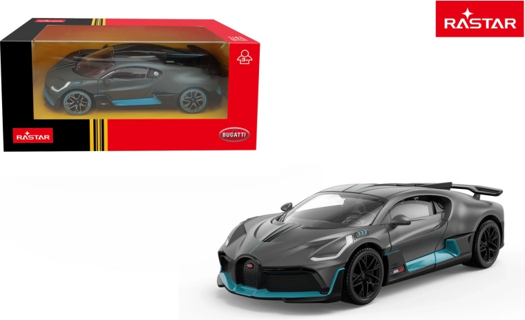 Metalowy samochodzik Bugatti Divo 1:43 szary Rastar - 1 sztuka
