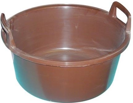 Plastowa miska z uchwytami 43 cm, biała, 15 l