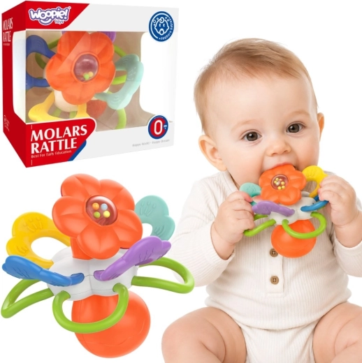 WOOPIE BABY sensoryczna grzechotka i gryzak kwiatek dla niemowląt 0m+