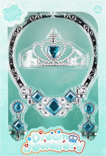 Księżniczkowy zestaw biżuterii dla dzieci z diademem i naszyjnikiem