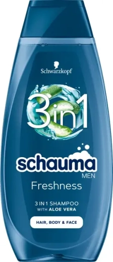 Schauma Men Freshness 3w1 męski szampon do włosów, ciała i twarzy 400 ml