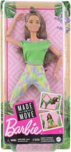 Lalka BARBIE Made to Move – kwieciste legginsy, czerwony top
