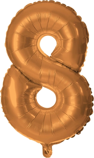 Balon foliowy cyfra 8 30 cm brązowy TORO