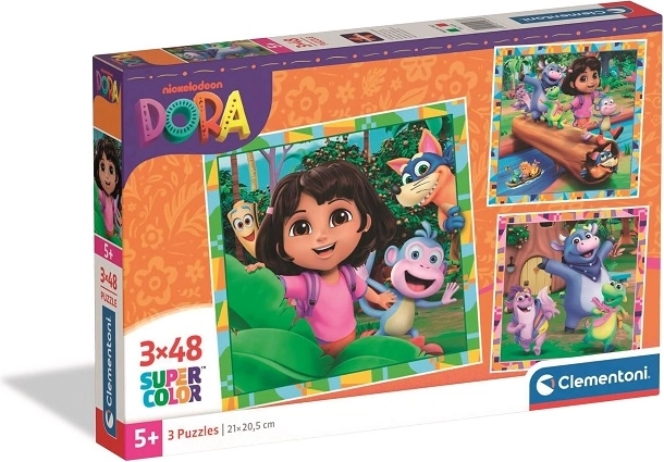 Puzzle Clementoni Dora 3×48 elementów SuperColor