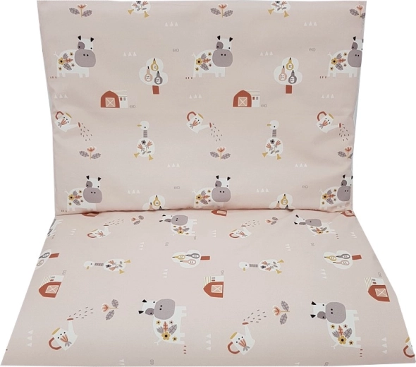 EKO dziecięca bawełniana pościel 2‑częściowa My Farm, różowa