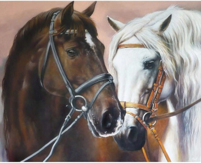 Mozaika diamentowa - Dwa konie
